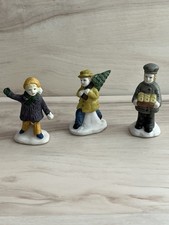 3 VTG Christmas Village Figurines: Waving Girl Man / Tree & Baker picture