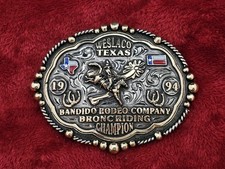 Bronc Riding X~TREME☆1994☆RODEO CHAMPION TROPHY BUCKLE☆Weslaco Texas☆Rare☆288 picture