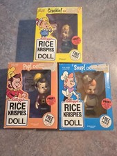 Vintage 1984 Kellogg's Rice Krispies Snap Crackle Pop Doll Set Talbot Toys Boxed picture