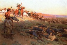 Battle of Little Bighorn PHOTO Custer’s Last Stand ART by Lorenz, Lakota Indians picture