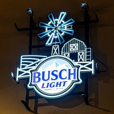 Beer Neon LED Sign Agriculture Farm Barn Windmill Country Light Lamp Dimmer picture