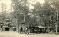 1933 RPPC Symns Camp Smith River CA Vintage Shell Gas Station Postcard picture