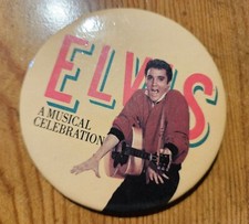 Vintage 3 inch Elvis A Musical Celebration Pinback Button  picture