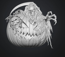 Grim Reaper Jack O'Lantern Creepy Halloween picture