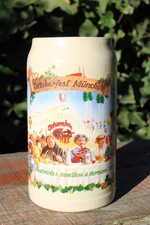 Vintage German Stein-OfficialOCTOBERFEST MUNCHEN 2004 Stoneware Mug Beer 1 Liter picture