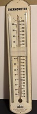 Vintage Metal Jumbo Thermometer Abc School Supply picture