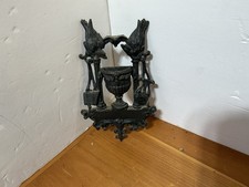 Antique cast Iron Match Safe Holder & Striker Birds & Urn E.G. Zimmerman Germany picture