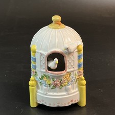 Vtg Schmid 1987 Bird House Floral Animated Dove Ceramic Music Box Japan Tested picture