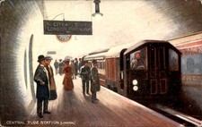 London Central Tube Station Tuck Post Card c1900s-10s Vintage Postcard bhn picture