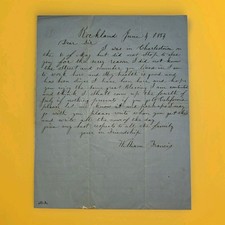 1854 California Gold Rush Era Letter Mentioning Going West Manuscript picture