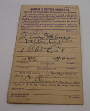 1922 Norfolk & Western Railway Freight Arrival Notice Halifax VA Postal Card picture