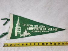 Vintage 1960s Henry Ford Museum Greenfield Village Pennant Dearborn Michigan picture
