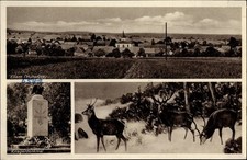 Postcard Ellern Hunsrück, war memorial, deer, view of the place, field - 10074064 picture