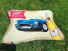 Miller High Life Beer Blue Shelby Cobra Car Metal Tin Sign 36x28