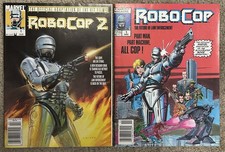 RoboCop 1 & 2 Marvel Magazine Lot 1987 Key 1st App Newsstand Barcode Cover picture