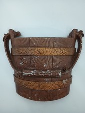 Vintage HODA Sexton 1976 USA Wall Pocket Brown Cast Metal Farmhouse Bucket picture