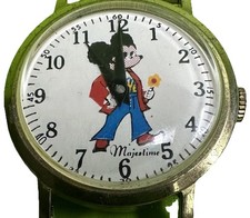 Vintage Majestime Mickey Mouse Watch Bell Bottoms Character Watch Parts Repair picture