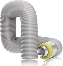 4'' Insulated Flexible Duct 4 FT Long, Gray Noise Reducer Hose Silencer for Inli picture