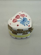 Pink Tulip Hearts Hinged Trinket Gift  Box Ring Jewelry Box Spring Easter 2.5
