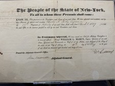 Governor William L Marcy - 1837 Military appointment - NY Historical Manuscript picture