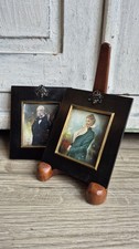 Antique Pair of Hand Coloured Portrait Photographs, Dated 1856, Antique Portrait picture