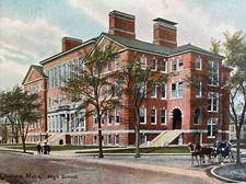 Chelsea High School Massachusetts MA c 1910 Horse & Buggy Street View picture