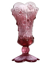 INDIANNA PRESSED CRANBERRY GLASS VASE 12 Inches Tall picture