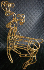 ViTG Pacific Rim NOS Gold Glitter Wire Reindeer Xmas Ornament 9x5