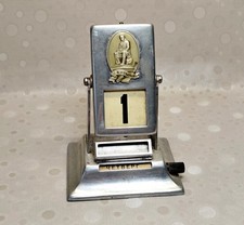 Vintage Metal Flip Calendar Mid Century Mechanical Desk Decor Industrial Office picture