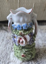 Antique C. 1910 Elfinware Vase Mossware 2-Handled Posey Vase, made in Germany picture