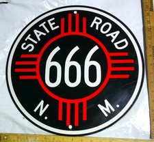 route 666 sign new mexico vintage collectible street highway rt666 memorabilia picture
