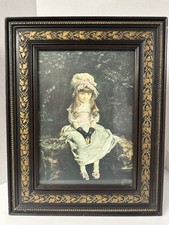 Vintage Edward Arts Cherry Ripe Victorian Girl Print Ornate Frame 19x15 Millais picture