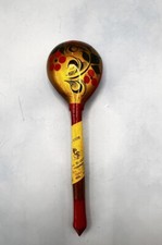 Vintage Russian Khokhloma Wooden Hand Painted Lacquer Spoon Soviet USSR picture