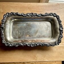 REED & BARTON OLD COLONY SILVERSMITHS SILVERPLATE OBLONG FOOTED TRAY 13 1/4