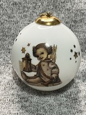Vintage M.J. Hummel Guiding Angel Porcelain Christmas Ball Ornament Germany 3