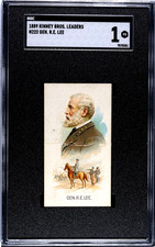 General Robert E. Lee 1889 Kinney Bros. Leaders N222 SGC 1 Vintage Tobacco Card picture