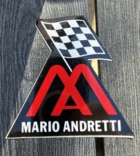 Vintage Mario Andretti Checkered Flag Sticker picture