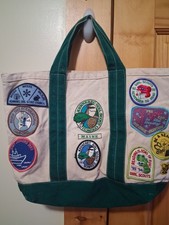 Vintage 90s Girl Scout Canvas Tote Bag w/ 18 Patches – Maine Council picture