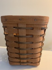 Vintage Longaberger Square Basket Dresden Ohio 6”T Woven 1989 Signed Barn Stamp picture