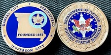 USMS Western District of Missouri - Vintage Silver finish 1.75in version coin picture