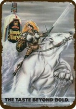 1986 RUMPLE MINZE Sexy Woman & Polar Bear Vnt-Look DECORATIVE REPLICA METAL SIGN picture