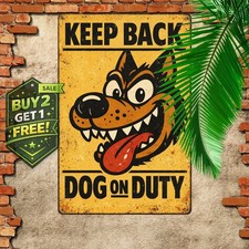 Funny Beware of Dog 8x12 Vintage Garage Metal Sign Sarcastic Pet Wall Decor picture