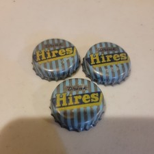 Vintage Lot of 3 Hires Root Beer Soda Bottle Caps cork lined Atlantic City NJ picture