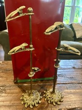 TWO VTG Brass Hand Clip Stand…Glove, Letter, Picture Holder 12 1/2” & 13 1/2” picture