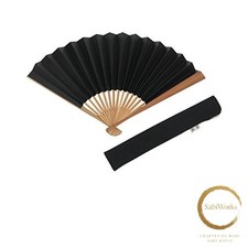 New [] Large size folding fan handcrafted by Kyoto artisans with fan case in a picture
