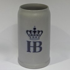 Hofbräuhaus München HB Crown Stonewear German Beer Stein By Schilz Gray 1 Liter picture