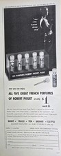 1964 Les Parfums Robert Piguet five great French perfumes bottles vintage Ad picture