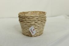 Woven Light Tan Grass Small Round Basket 3pk 8x8x6 Accent Style Easter picture