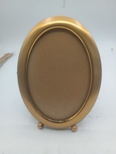 VTG CARR SOLID BRASS BUBBLE Oval Concave PHOTO FRAME 3X4 Handcrafted picture