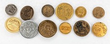 Vintage Lot 12 Railroad Transit & Workwear Brass Metal Uniform Buttons picture